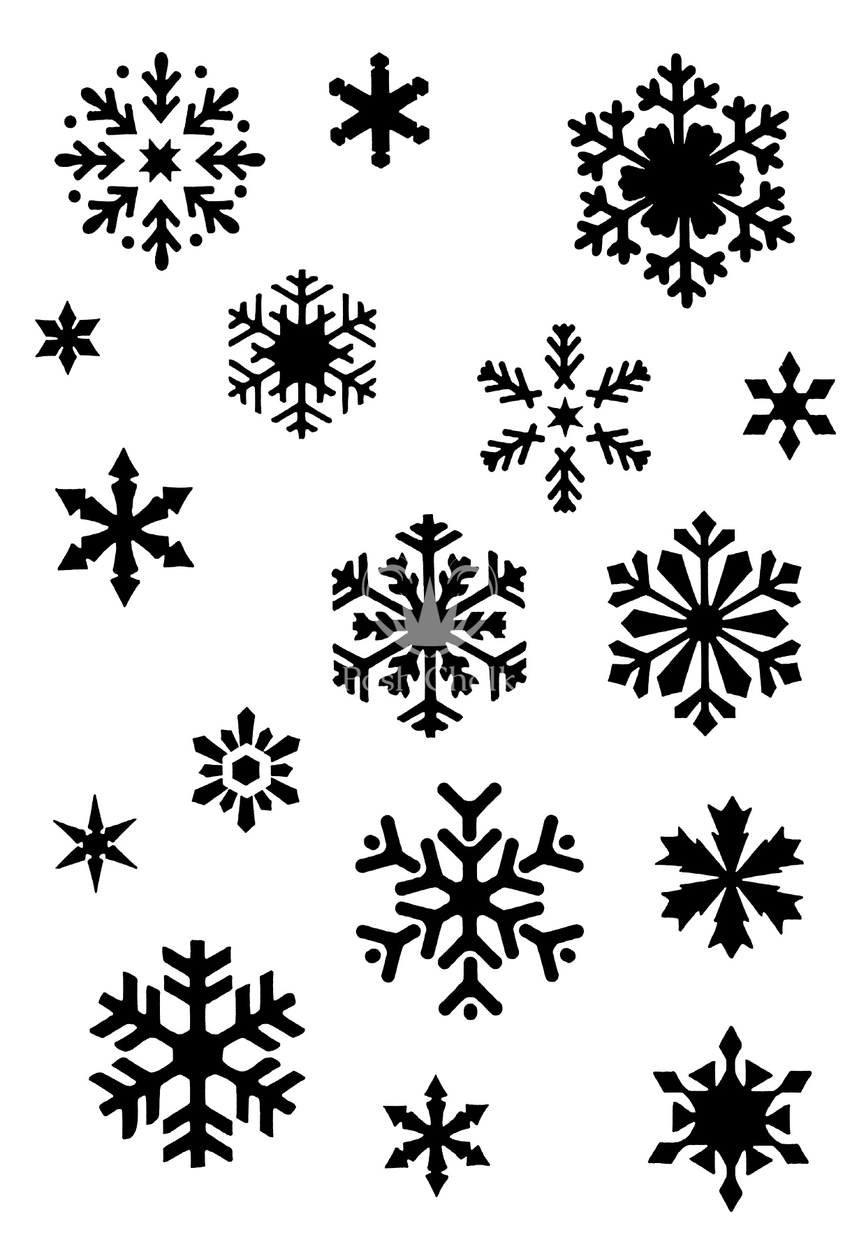Snowflake Stencil, Winter scene stencil - Posh Chalk